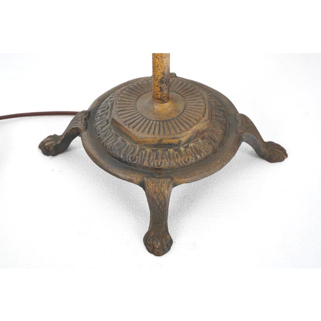 Mid 20th Century Restored Art Nouveau Brass Bridge Floor Lamp For Sale - Image 4 of 11