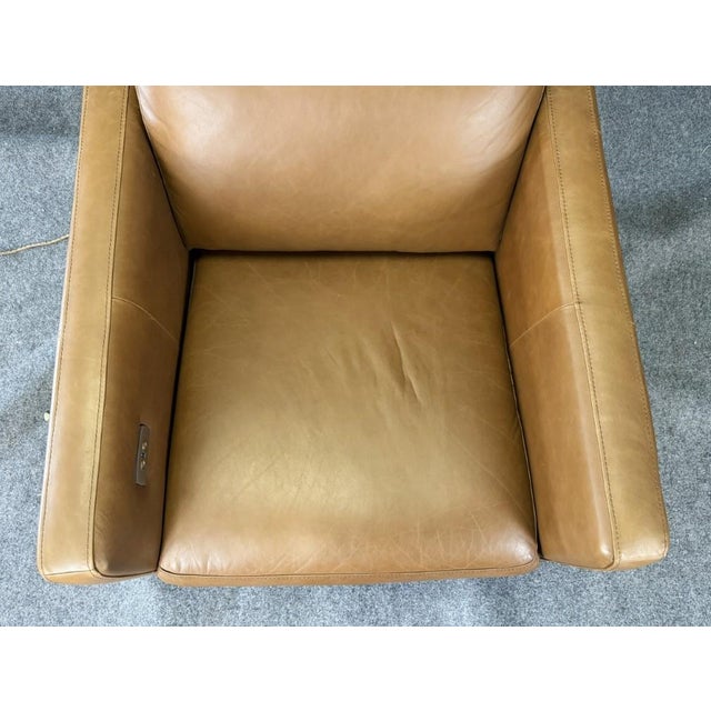 West Elm Harris Leather Power Recliner in Nut Saddle Leather For Sale - Image 11 of 18