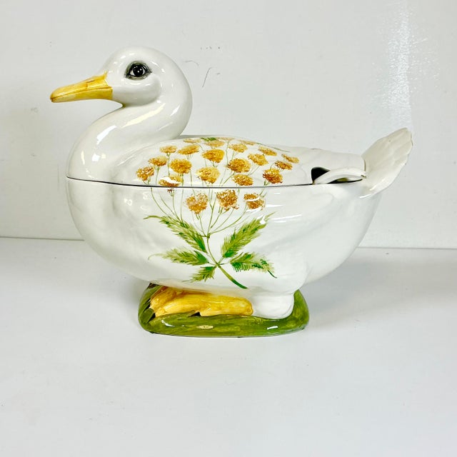 Mid-Century Italian Boho Chic Rustic European Duck Soup Tureen - Easter. For Sale - Image 18 of 18