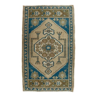 Turkish Mini Rug Oriental Hand Knotted Vintage Rug 2' x 3'3" #20768 For Sale