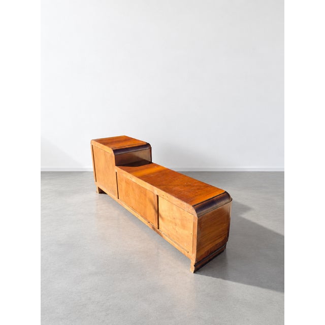 Brown Art Deco Walnut Burl Entry Console Table, 1930s For Sale - Image 8 of 9