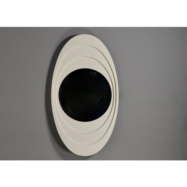 1970s Mid-Century Space Age Carved Wood Mirror, Italy, 1970s For Sale - Image 5 of 14