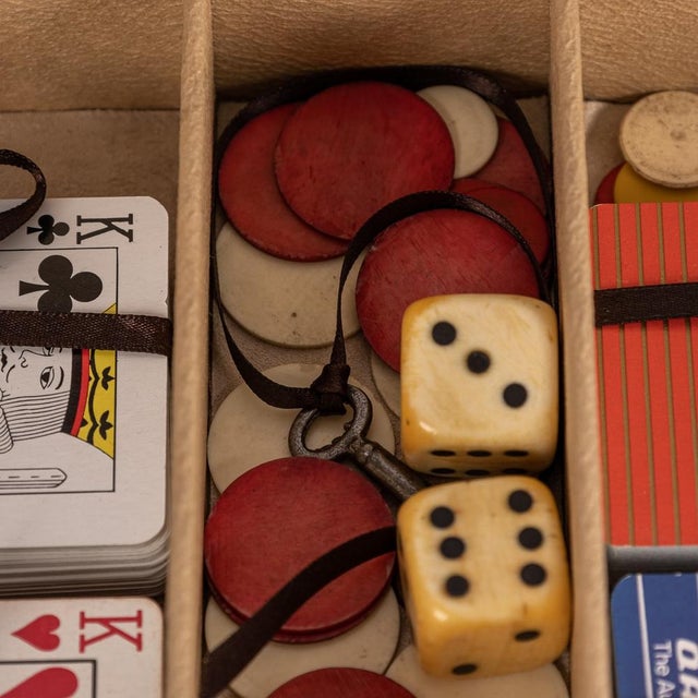 Victorian Walnut & Brass Card Games Box, 1890s For Sale - Image 9 of 18
