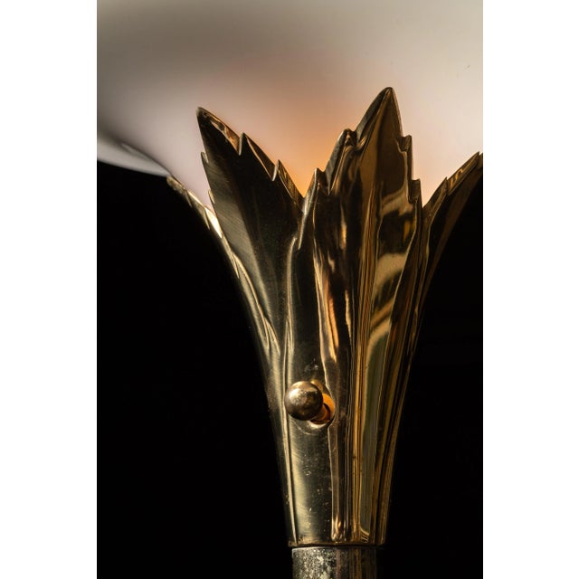 Mid 20th Century Brass Torchiere Style Lamp For Sale - Image 4 of 7