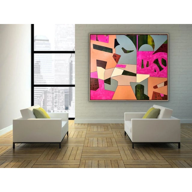 Abstract "Ultra" Original 72"x60" Modern Abstract Painting by Pamela Harmon, Framed For Sale - Image 3 of 13