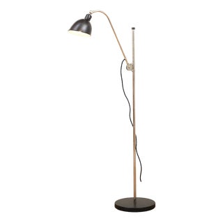 Type K Floor Lamp in Black Cast Metal Base and Lacquered Sheet Metal Shade with Rotary Switch by Christian Dell for Belmag, 1932 For Sale