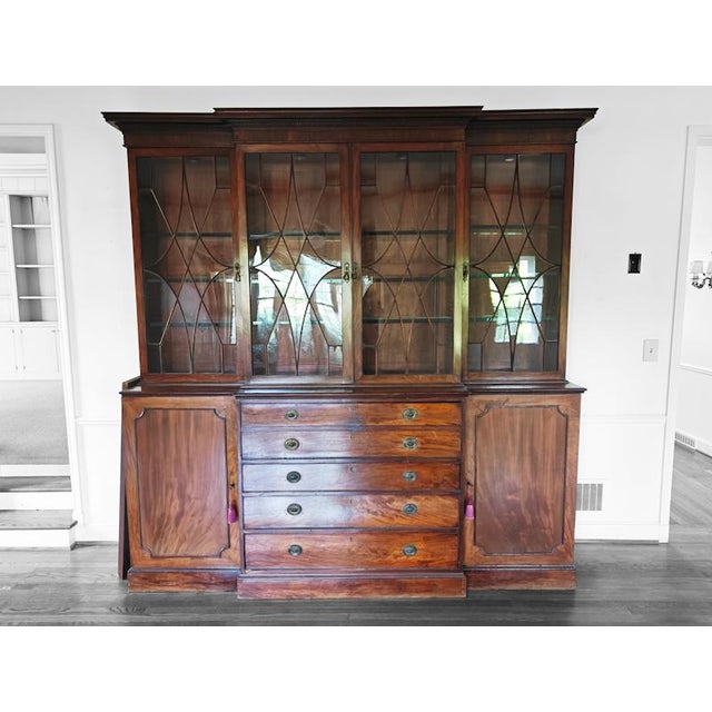 Vintage Custom Breakfront Cabinet 8 Ft x 7 3/4 ft.7 x 2 ft. This beautiful breakfront china cabinet features three glass...