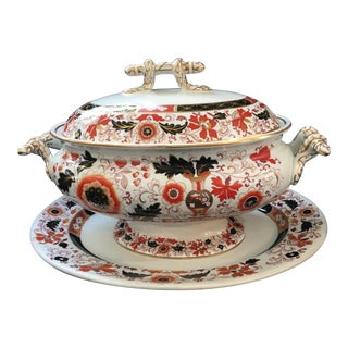 19th C. Ashworth Soup Tureen & Underplate For Sale