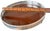 Coffee Vintage Silverplate & Mahogany Circular Gallery Tray With Pierced Quatrefoil Edge and Three Ball Feet For Sale - Image 8 of 9