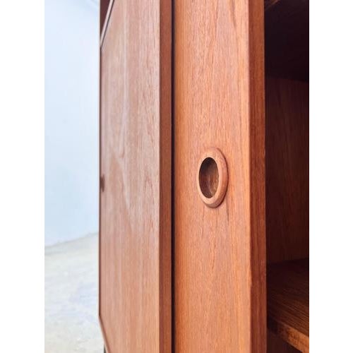 Brown Danish Teak Wardrobe with Sliding Doors For Sale - Image 8 of 11