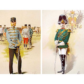 Ceremonial Military Prints, 1893 - A Pair For Sale
