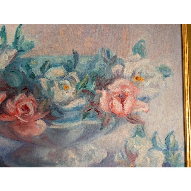 1930's American Impressionist Still Life Painting of Flowers in a Bowl, Signed For Sale - Image 13 of 16
