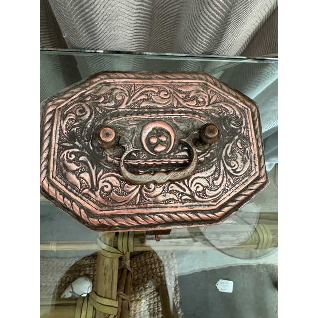 Copper Antique Copper Inkwells Box For Sale - Image 8 of 8