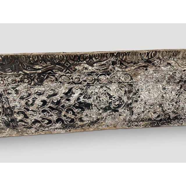 Andrianna Shamaris Ancient Hand Carved Wooden Panel For Sale - Image 9 of 18