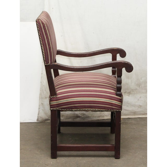 Mid 20th Century Pair of Multi-Color Striped Chairs For Sale - Image 6 of 8