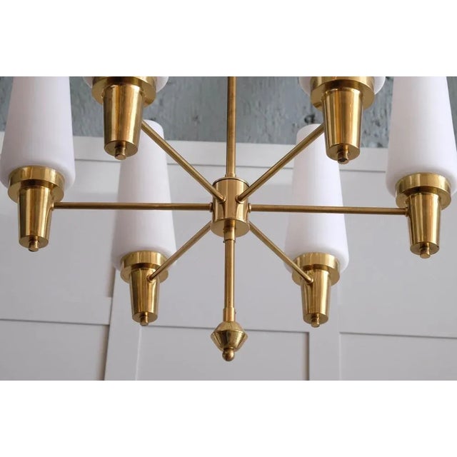 Swedish Brass Chandelier, 1950s For Sale - Image 6 of 13