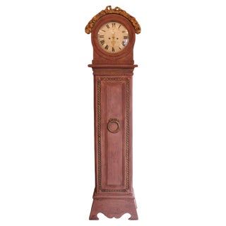 Antique Danish Gustavian Painted Longcase Clock For Sale