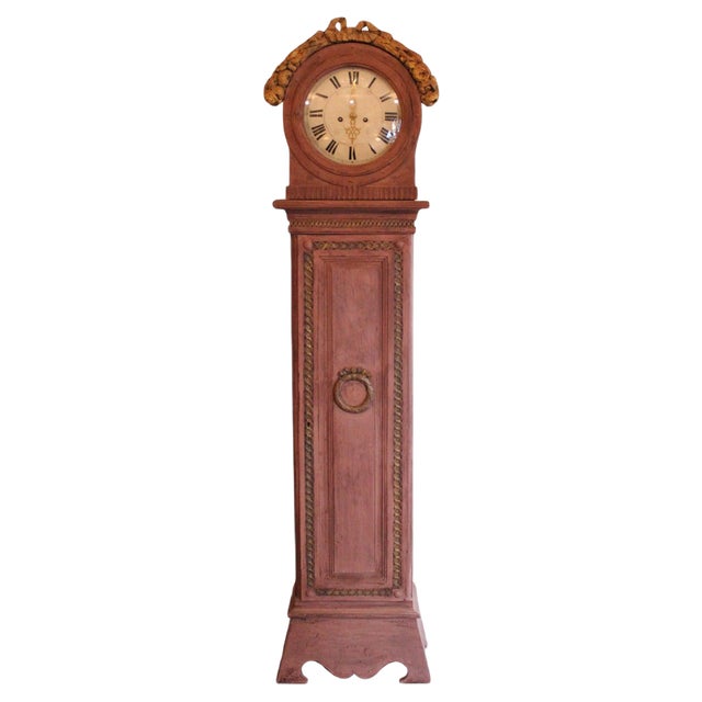 Antique Danish Gustavian Painted Longcase Clock For Sale