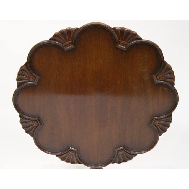 Mid 20th Century Kittinger Shell Carved Chippendale Mahogany Tilt Top Table Ball & Claw "Rare" For Sale In Cleveland - Image 6 of 9