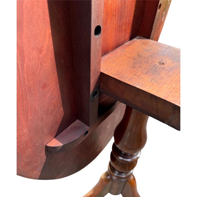 Mahogany & Cross-banded Tripod table For Sale - Image 9 of 11
