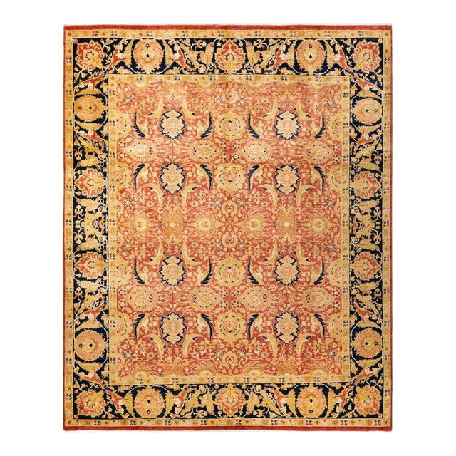 Mogul, One-of-a-Kind Hand-Knotted Area Rug - Orange, 8' 2" x 10' 2" For Sale