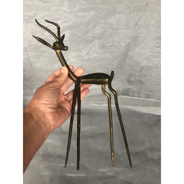 Vintage African Bronze Gazelle Sculpture For Sale - Image 12 of 13