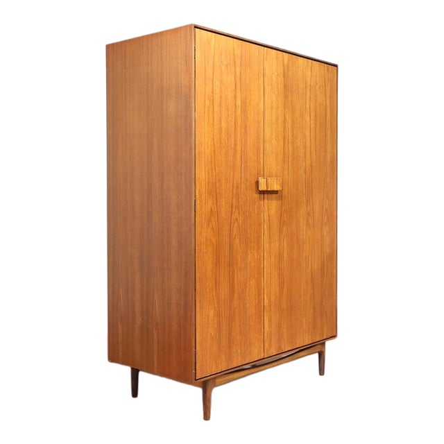 Mid Century Modern Vintage Teak Armoire Wardrobe by Kofod Larsen by G Plan For Sale