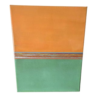 Orange & Green Abstract Expressionism Acrylic Painting For Sale