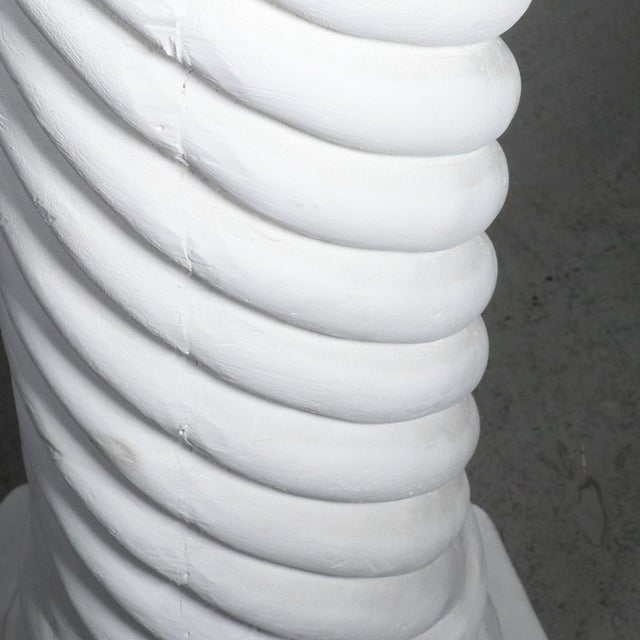 Hollywood Regency 1990s Dorothy Draper Style Plaster Twist Form Column Pedestal For Sale - Image 3 of 8