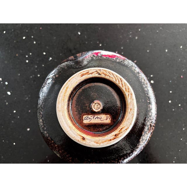 Brown Ceramic Roller Vase by Horst Kerstan, 1984 For Sale - Image 8 of 9
