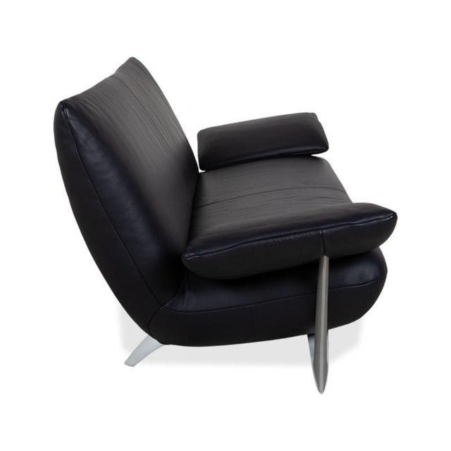 Leather Three-Seater Blue 1900 Sofa Couch from Rolf Benz For Sale - Image 9 of 12