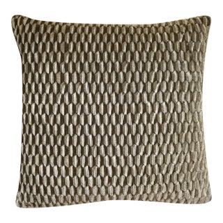 The House of Scalamandré Allegra Velvet Pillow, Fawn For Sale