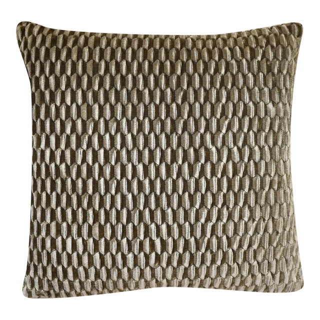 The House of Scalamandré Allegra Velvet Pillow, Fawn For Sale