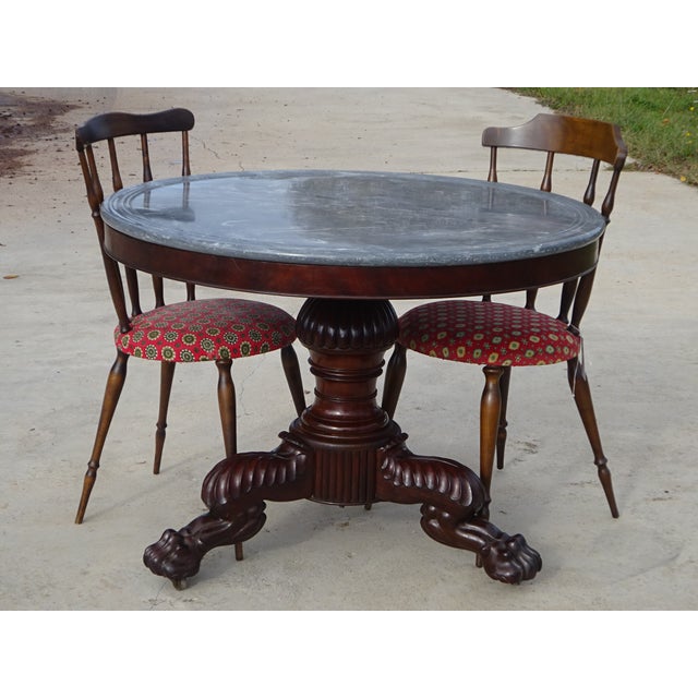 Restoration Period Pedestal Table with Rotating Marble Top For Sale - Image 6 of 18