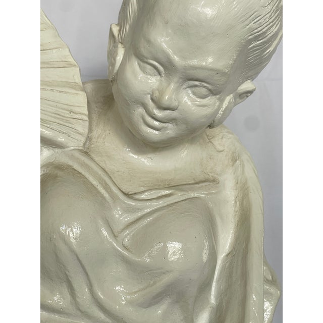 Pair White Chinoiserie Figures, 1960s For Sale - Image 10 of 18