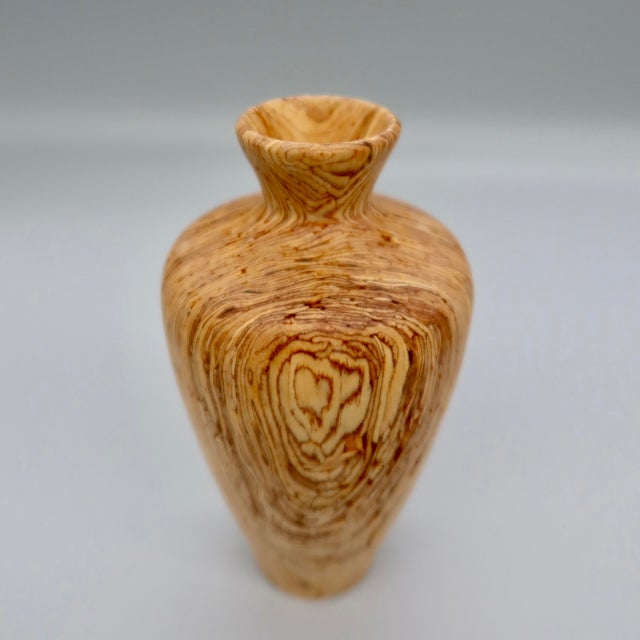 Wood Hand Turned Spalted Hardwood Bud Vase | Natural Wood Turning, Organic Decor For Sale - Image 7 of 7