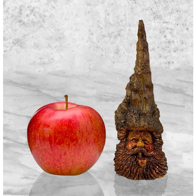 Vintage Folk Art Carved Wood Spirit Old Man Face Sculpture, c.1987 - Pairs Nicely with Many Eclectic Interior Styles -...