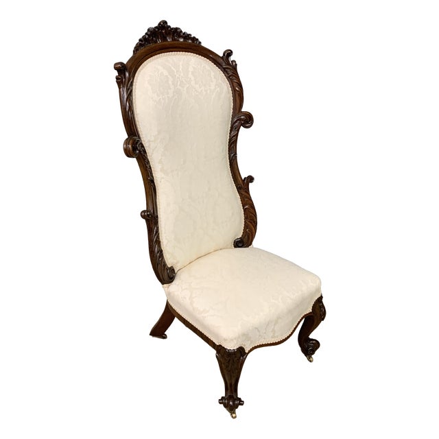 Victorian Rosewood High Back Chair, 1870 For Sale