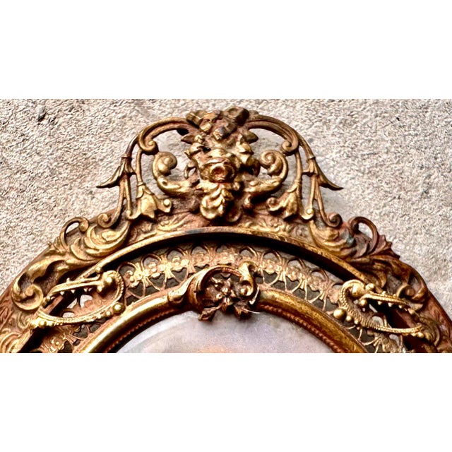 19th Century German Painted Porcelain Miniature Portrait of Queen Louise of Prussia in Ornate Louis XVI Style Gilt Bronze Frame For Sale - Image 4 of 6