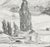 Vintage mid-century landscape drawing in pencil on paper from France. Comes with acid free mat and foamcore backing. size...