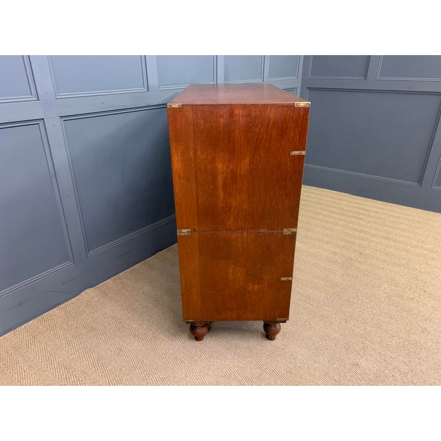 Wood Victorian Teak Military Chest by Army & Navy, 1885 For Sale - Image 7 of 16