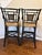 Hollywood Regency Pair of Hollywood Regency Chinoiserie Black Bamboo Arm Barstools For Sale - Image 3 of 12