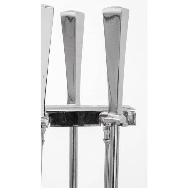 Chrome Mid-Century Modern Chrome Fireplace Tools Set For Sale - Image 8 of 10