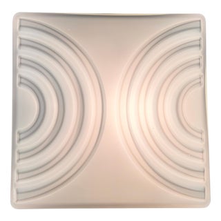 Mid-Century Milk Glass Flush Mount or Wall Light, Former Czechoslovakia, 1970s For Sale