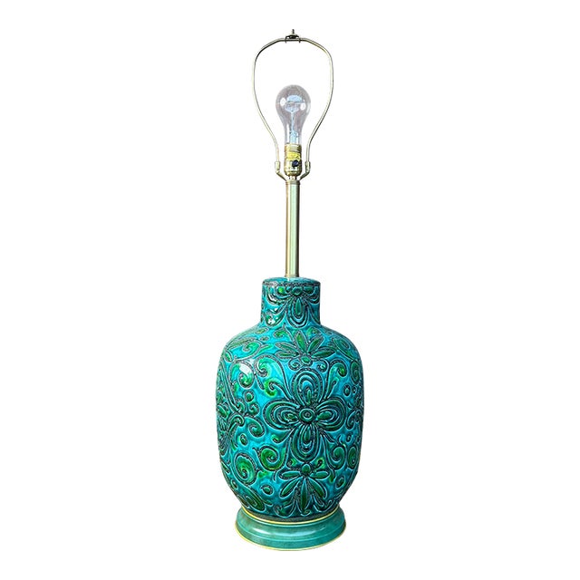 Mid 20th Century Alvino Bagni Italian Ceramic Table Lamp For Sale