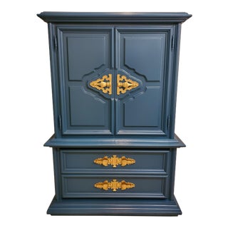 1960’s Vintage Blue Armoire For Sale