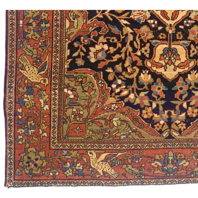 Persian Antique Persian Farahan Sarouk Rug 4’6” X 6’6" For Sale - Image 3 of 8