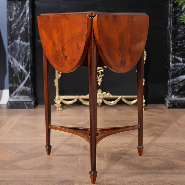 Traditional Burled Handkerchief Table For Sale - Image 9 of 9