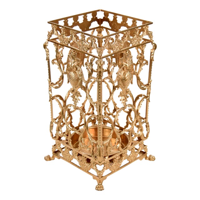 Mid-Century Modern Decorative Metal Umbrella Stand, 1950s For Sale