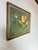 This exquisite 1976 vintage still-life oil painting captures a delicate bouquet of yellow and pink roses arranged in a...